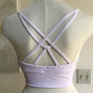 OTOS Activewear Tank Crop Top Strappy Padded Crisscross Back Workout  Lila M